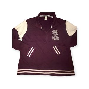 Pink Victoria Secret 1/4 zip sweatshirt. Size large